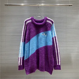 2023 Men Designer Sweaters Double Joint Letter Jacquard Paris Women Blue Purple M-2xl