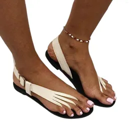Sandaler platt för kvinnor spänne botten sida tom alla valentinsdag julklapp