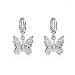 Kolczyki Dangle Butterfly Rhinestone Stud for Womenluxury okrągłe uszy stadniny sześcienne cyrkonia geometryczna impreza biżuteria