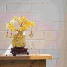 Decorative Flowers Dining Room Decor Table Tumble Chip Stone Tree Money Bonsai Crystal Chinese Fortune
