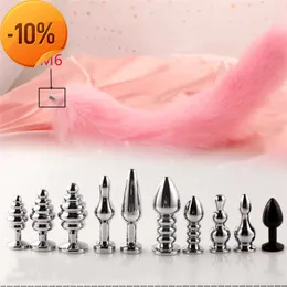 New Massage Metal Separable Small Anal Toy Removable Fox Tail Butt Plug Dilator Backyard Fun Sexy Toy for Man/Women Anal Stimulation Products