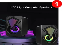 Portable Speakers X2 Computer with Subwoofer For PC Desktop Laptop LED Colorful Lighting Home Theater System USB Wired SoundBox 226611616