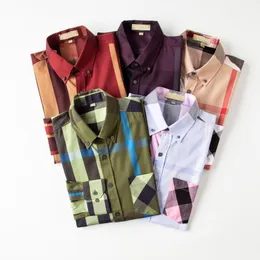 Hemden für Herren, offizielles Luxus-Designer-Herrenhemd, modisch, lässig, geschäftlich, sozial, kariert, gestreiftes Hemd, Marke Frühling und Herbst, schlank, die modischste Größe M–4XL
