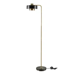 Novogratz x Globe Felipe 64 Antique Brass Floor Lamp with Matte Black Accents