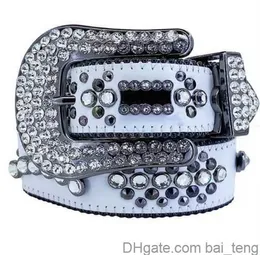 Cintura Bb di design di lusso Simon Cinture per uomo Donna Cintura diamantata lucida Nero su nero Blu bianco multicolore con strass bling come regalo 2023 1x