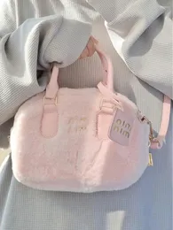 Evening Bags Y2K Pink Kawaii Sweet Korean Casual Messenger Aesthetic Plush Bag Ladies Japanese Crossbody Shoulder Handbags For Women