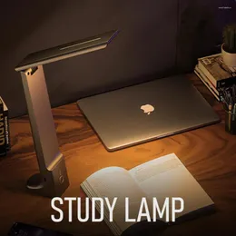 Table Lamps LED Folding Desk Lamp 3 Colors Dimmable Touch Foldable USB Charging Study Bedside Reading Eye Protection Night Light