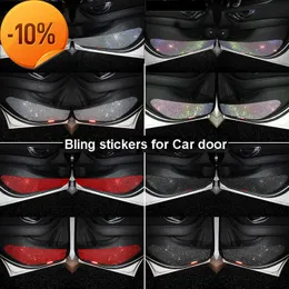 New 1 set Rhinestone Car Door Protective 3M Stickers and Decals Anti-kick Bling Diamond Scratch-resistant Car Interior Accessories