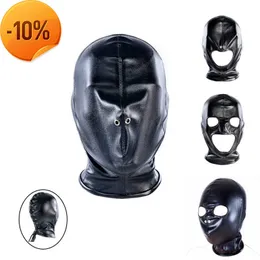 Massaggio Adulto SM Accessori esotici di 4 stile Bondage in pelle Hood Sex Toys con maschera aperta per uomo Donna Fetish BDSM Flirting Game Tool