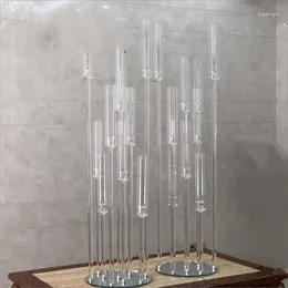 Ljushållare 10st bröllopscentrum högt akrylrör Holder Crystal Candelabra Yudao123