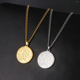 Catene Stregoneria Divinazione Sole Luna Collana Mitologia greca Faccia Collane con pendente a mezzaluna cava per le donne Gioielli vintage