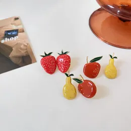 Dangle Earrings Origin Summer Cute Orange Strawberry Pear M0
