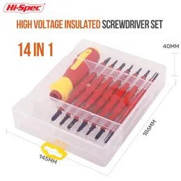 Schroevendraaier HiSpec 14 in 1 Screwdriver Set Magnetic Phillips Slotted Screwdrivers Hex Torx Screw Driver Electrician Hand Tools in Toolbox