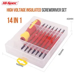 Schroevendraaier HiSpec 14 in 1 Set di cacciaviti Cacciaviti magnetici a taglio Phillips Cacciavite esagonale Torx Utensili manuali per elettricisti nella cassetta degli attrezzi