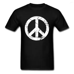 Men's T Shirts White Peace Sign Shirt No War In The World Black Stylish Tshirts Mens Good Quality Cotton Vintage 3D Printing