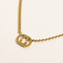 Collana di design di lusso placcato in oro 18 carati per donna Marca classica doppia lettera ciondolo collane a catena accessorio per gioielli alta qualità 16 stile
