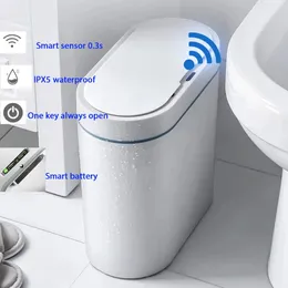 Lixeiras de resíduos QWE123 Home Sensor Smart Trash pode eletrônico automático banheiro doméstico quarto de estar de estar à prova d'água n costura 230512