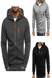 New Fashion Mens Hoodies Tracksuit Casual Drawstring Solid Color Long Sleeve Sweatshirt Male Zipper Slim Plus Size Hoodie6818584