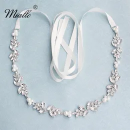 Waist Chain Belts Miallo Fashion Flowers Austrian Crystal Pearls Wedding Belts Sashes for Dress Jewelry Accessories Bridal Women Sash 230512