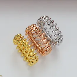 High End Luxury Designer Pierścienie dla kobiet mężczyzn biżuteria 925 srebrna wierzby gwóźdź złoto Pierścień Pierścień Mężczyźni i kobiety Klasyczny prezent urodzinowy