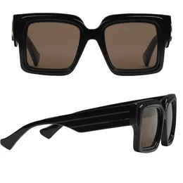 Damskie modne okulary przeciwsłoneczne Czarne okulary przeciwsłoneczne Black Aitate Ramka Brązowe z klasycznym złotym podwójnym G logo dla kobiet Outdoor 100% UVA/UVB Ochrona 1307