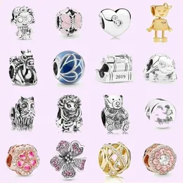 925 Charm koraliki Akcesoria Fit Pandora Charms Jewelry Butterfly Love Heart Snake łańcuch snap klamry
