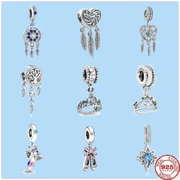 925 Sterling Silver Charms for Pandora Jewelry Beads New Dream Catcher Heart Crown Dance Sapatos de Berço