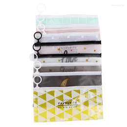 Waterproof Pencil Bag Cute Colored Clear Pen Cases Transparent Case Pouch Korean Stationery Gifts