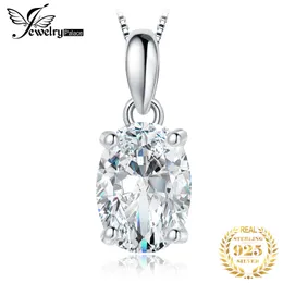 JewelryPalace Moissanite D Color 1ct 2ct Oval S925 Sterling Silver Pendant Necklace for Woman No Chain Yellow Rose Gold Plated