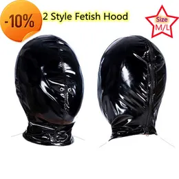Massage Fetish Bdsm Hood with Open Mouth Silicone Gag Adult Games Bondage Leather SM Sex Toy Sexy Headgear for Women Gay Couple Flirting