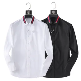 Camicia elegante da uomo T-shirt di seta sottile di lusso Manica lunga Abbigliamento casual da lavoro scozzese colore di marca M-4XL BURR11