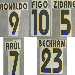 2003-2005 Beckham Figo Zidane Raul Ronaldo Nameset Customize Any Name Number Printing Iron on Transfer Badge246E