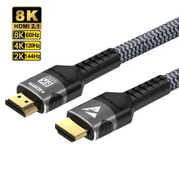 8K кабель 8K 60 Гц 4K 144 Гц HMDI 2 1 Кабель плетения 48 Гбит / с для переключателя сплиттера HDTV PS5 PS4 Projector Earc Dolby Vision UHD