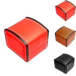 Modeklocka Faux Leather Square Fashion Jewely Watch Case Display Present Box With Pillow Cushion256C