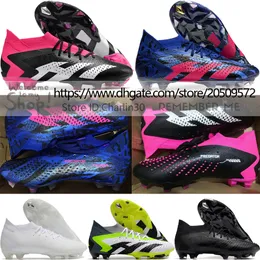 Отправить с качественной сумкой футбольные ботинки Точность хищника.1 FG Pogba Socks Football Clits Mens High Angle Firm Lound Leather Кожаная тренировочная футбольная обувь США 6,5-11,5