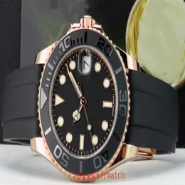 Lüks gül altın saat erkekleri mekanik 2813 Erkekler için Saatler Seramik Çember Safir Usta Black Dial Saat 40mm 268655 Rubbe2907