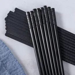 Palillos chinos 5 pares de palitos de sushi reutilizables antideslizantes aptos para lavavajillas grado de forma de bambú