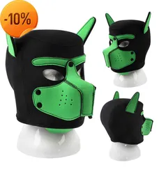 Massaggio BDSM Bondage Maschera Cappuccio per uomo Donna Schiava del sesso gay Flirtare Maschera per cani Fetish Testa di ritenuta Cappuccio Cucciolo adulto Cosplay Giocattoli sessuali