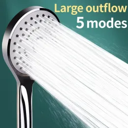 Ensemble de douche à main sous pression pour salle de bain Accessoires Buse de douche Grande sortie d'eau 5 modèles Universel