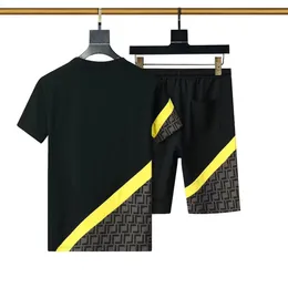 Moda masculino e feminino feminino terno esportivo casual Classual Lettering Pattern Men's Short Shorts Camiseta masculina pode verificar a imagem original M-3XL