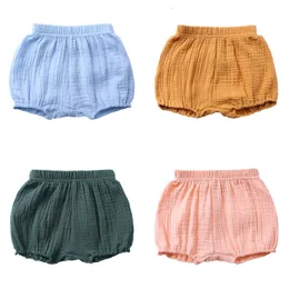 Shorts moda para menino cor sólida cor infantil roupas meninas pão de linho de algodão bebê calças curtas Roupas 14 anos 230512