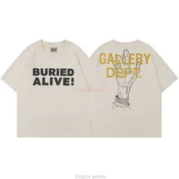 مصمم أزياء ملابس Tees Tshirt Galleryes Deptes شعار جديد مدفون على قيد الحياة خطاب طباعة أمريكان فضفاضة الأكمام القصيرة