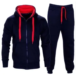 Männer Trainingsanzüge Adisputent Trainingsanzug Männer 2023 Herbst Sportwear Mode Herren Hip Hop Set 2PC Zipper Mit Kapuze Sweatshirt Jacke Hose anzug