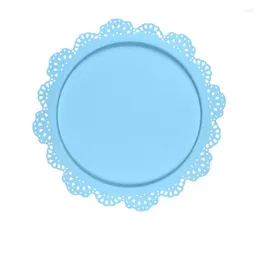 ベイクウェアツールブルーカラーデザートテーブルデコレーショントレイケーキプレートプッシャーカーシェルフ