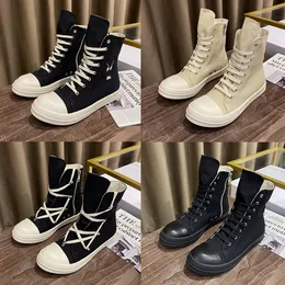Designer Rick Owen Casual Shoes Platform Shoes Men Women High top low top canvas sneakers Retro Booties Thick Bottom Boots With Box 35-47