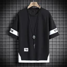 رجال tshirts الصيف الأكمام قصيرة harajuku كوريا أزياء أبيض أسود t قميص الشارع الهيب هوب كبير tshirt top tees clothes 230512