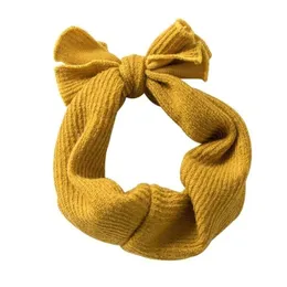Hårtillbehör Fokusnorm Girls Baby Toddler Turban Solid pannband Band Bow Headwear 2023 Fashion