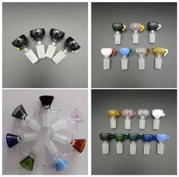 4 Typen farbenfrohe Glasschale 14mm männliche Tasse Form Griff Stücke SCHOOKAH -Trichtergelenk nach unten gerauchtes Zubehör Rohrbongöl DAB Rigs
