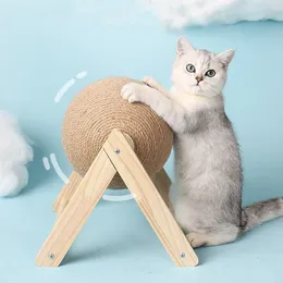 Mills Cat Scratching Ball Toy Kitten Sisal Rope Ball Board Slipning Paws Toys Cats Scratcher Wearresistenta husdjursmöbler