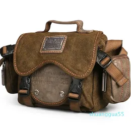 Diseñador-Bolso retro para cámara, bolsos de hombro para hombre, bolso de mensajero cruzado de lona resistente al desgaste de ocio, bolso cruzado informal Unisex, bolsos 264M